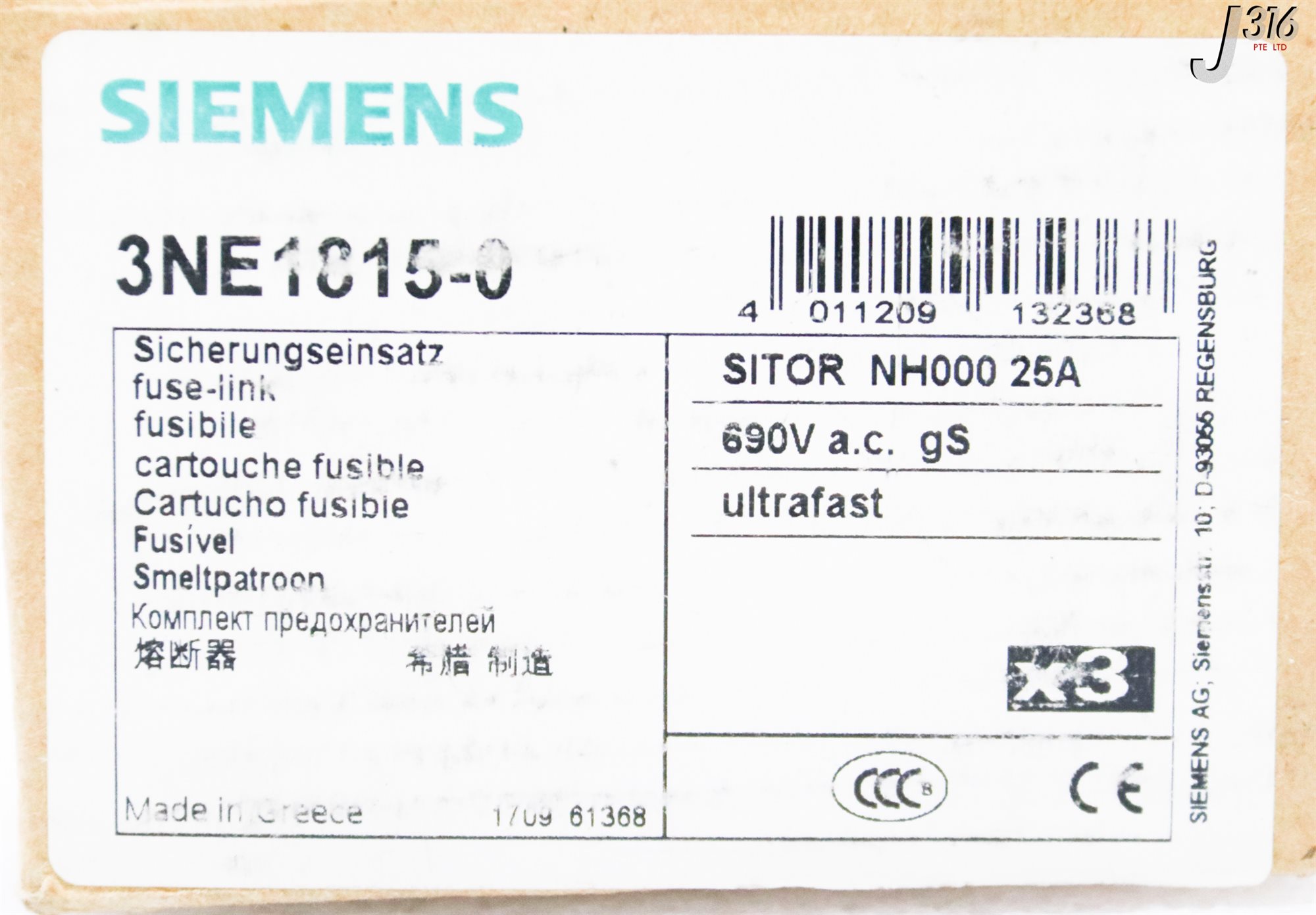 33689 SIEMENS SITOR FUSE LINK (LOT OF 3) (NEW) 3NE1815-0 | eBay